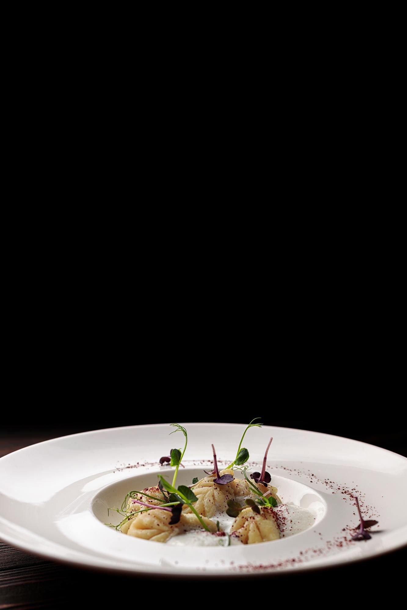 Plato terminado con emplatado elegante